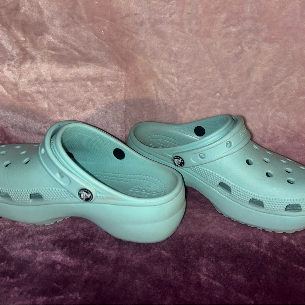 Crocs Sky Blue Platform Clogs - image 1